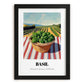 Basil – Green Valley Landscape, Fresh Herbs Still Life, in sleek black frame