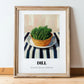 Dill – on Striped Tablecloth, Fresh Herbs Wall Decor, in wooden frame leaning on the floor
