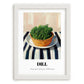 Dill – on Striped Tablecloth, Fresh Herbs Wall Decor, placed in minimal white frame