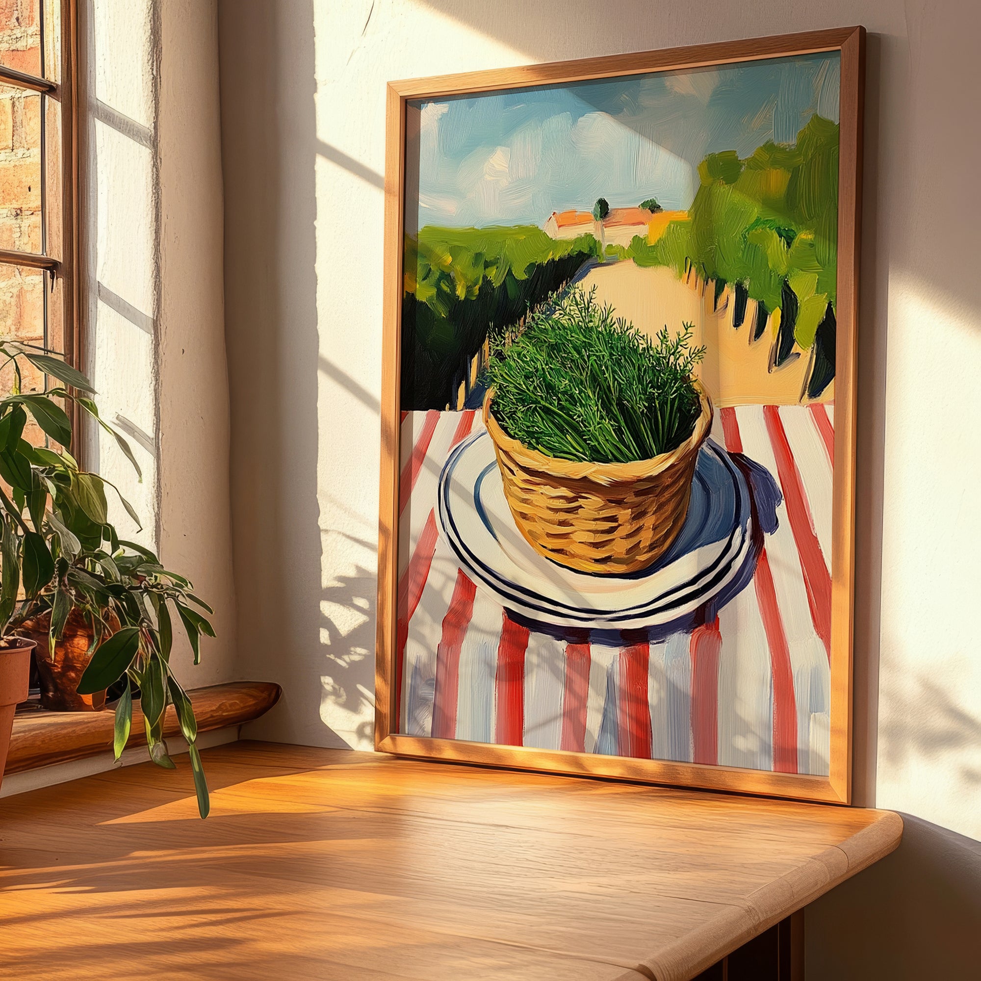 Dill – Valley Café Scene, Fresh Herbs Illustration, clean layout with no caption