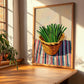 Chives – on Striped Tablecloth, Fresh Herbs Still Life, clean layout with no caption