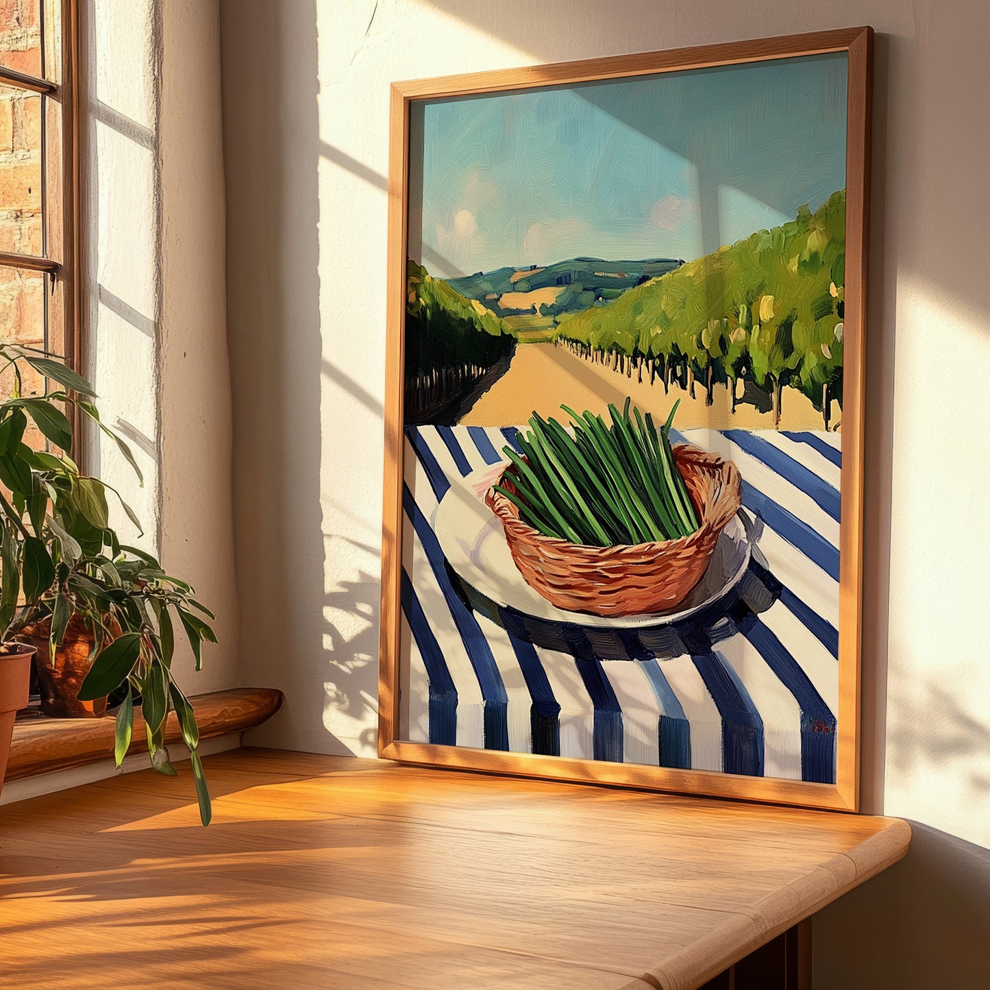 Chives – Valley Café Scene, Fresh Herbs Wall Decor, clean layout with no caption