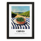 Chives – Valley Café Scene, Fresh Herbs Wall Decor, in sleek black frame