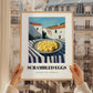 Scrambled Eggs – White village Café on the Corner, American Food Wall Illustration, styled in a charming Paris street view