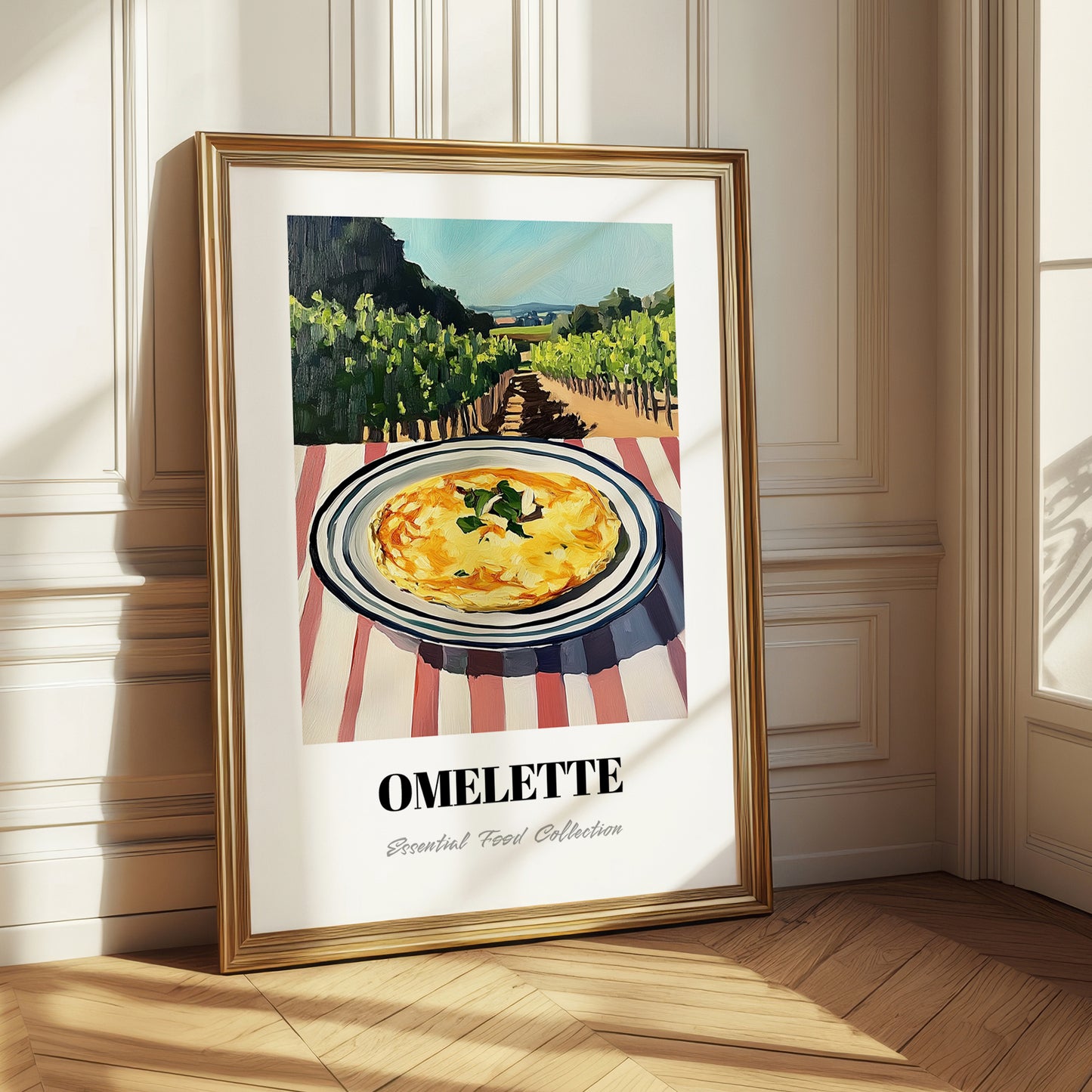 Omelette – Hilltop Café Scene, French Food Painting