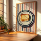 Toast – on Striped Tablecloth, British Food Poster, clean layout with no caption
