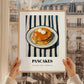 Pancakes – on Striped Tablecloth, American Pastry Wall Decor, styled in a charming Paris street view