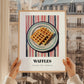 Waffles – on Striped Tablecloth, American Pastry Art, styled in a charming Paris street view