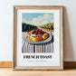 French Toast – Hillside Café View, French Food Painting, in wooden frame leaning on the floor