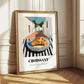 Croissant – White village Street Café Scene, French French Pastry Wall Painting 
