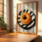 Bagel – on Striped Tablecloth, American Pastry Wall Painting, clean layout with no caption