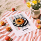 Bagel – on Striped Tablecloth, American Pastry Wall Painting, unframed on coastal sand