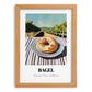 Bagel – Hilltop Table Scene, American Pastry Wall Print, set in oak frame