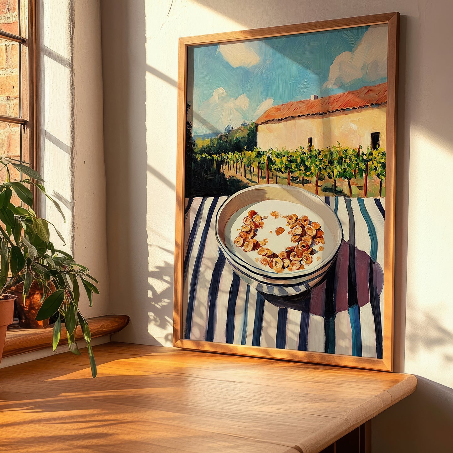 Cereal – Hillside Café View, American Food Wall Decor, clean layout with no caption