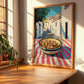 Granola – White village Urban Café Scene, American Food Wall Decor, clean layout with no caption