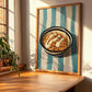 Granola #5 – on Striped Tablecloth, American Food Still Life, clean layout with no caption