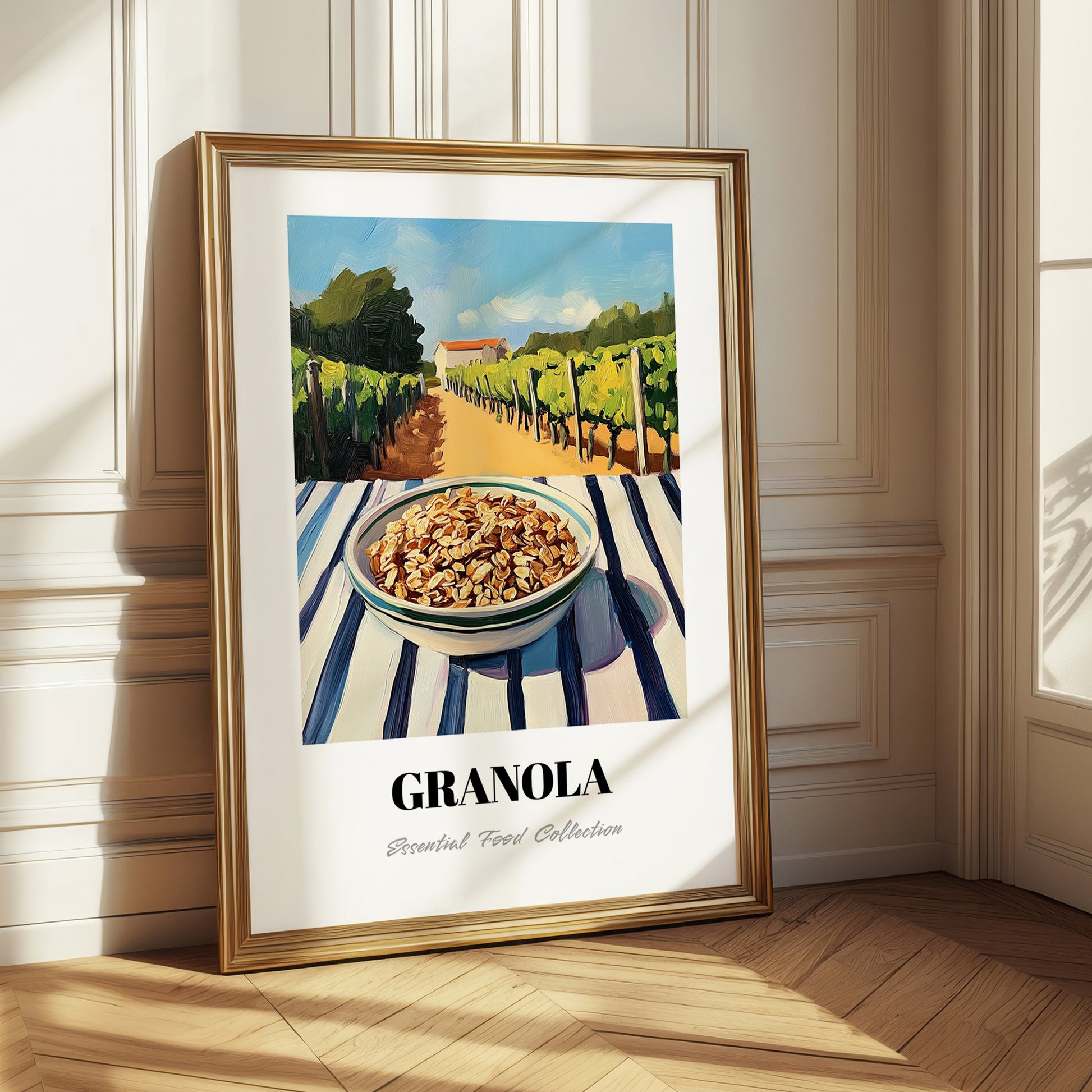 Granola #8 – Hillside Café View, American Food Illustration