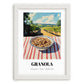 Granola #9 – Hilltop Table Scene, American Food Illustration, placed in minimal white frame