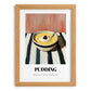 Pudding – on Striped Tablecloth, British Dessert Poster, set in oak frame