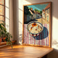 Pudding – English village Urban Café Scene, British Dessert Still Life, clean layout with no caption