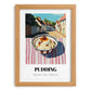 Pudding – English village Urban Café Scene, British Dessert Still Life, set in oak frame