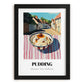 Pudding – English village Urban Café Scene, British Dessert Still Life, in sleek black frame