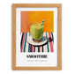 Smoothie – on Striped Tablecloth, American Drink Print, set in oak frame