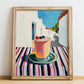 Smoothie – White village Urban Café Scene, American Drink Illustration, no-text version framed in wood