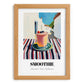 Smoothie – White village Urban Café Scene, American Drink Illustration, set in oak frame