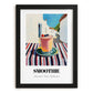 Smoothie – White village Urban Café Scene, American Drink Illustration, in sleek black frame