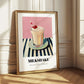Milkshake – on Striped Tablecloth, American Drink Illustration 
