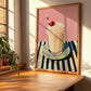 Milkshake – on Striped Tablecloth, American Drink Illustration, clean layout with no caption