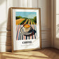 Coffee – Hilltop Café Scene, Italian Drink Painting 