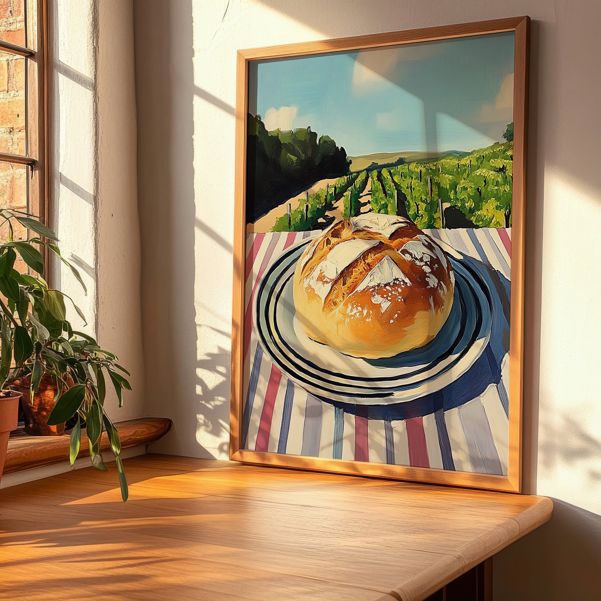 Sourdough – Hillside Café View, American Food Wall Decor, clean layout with no caption