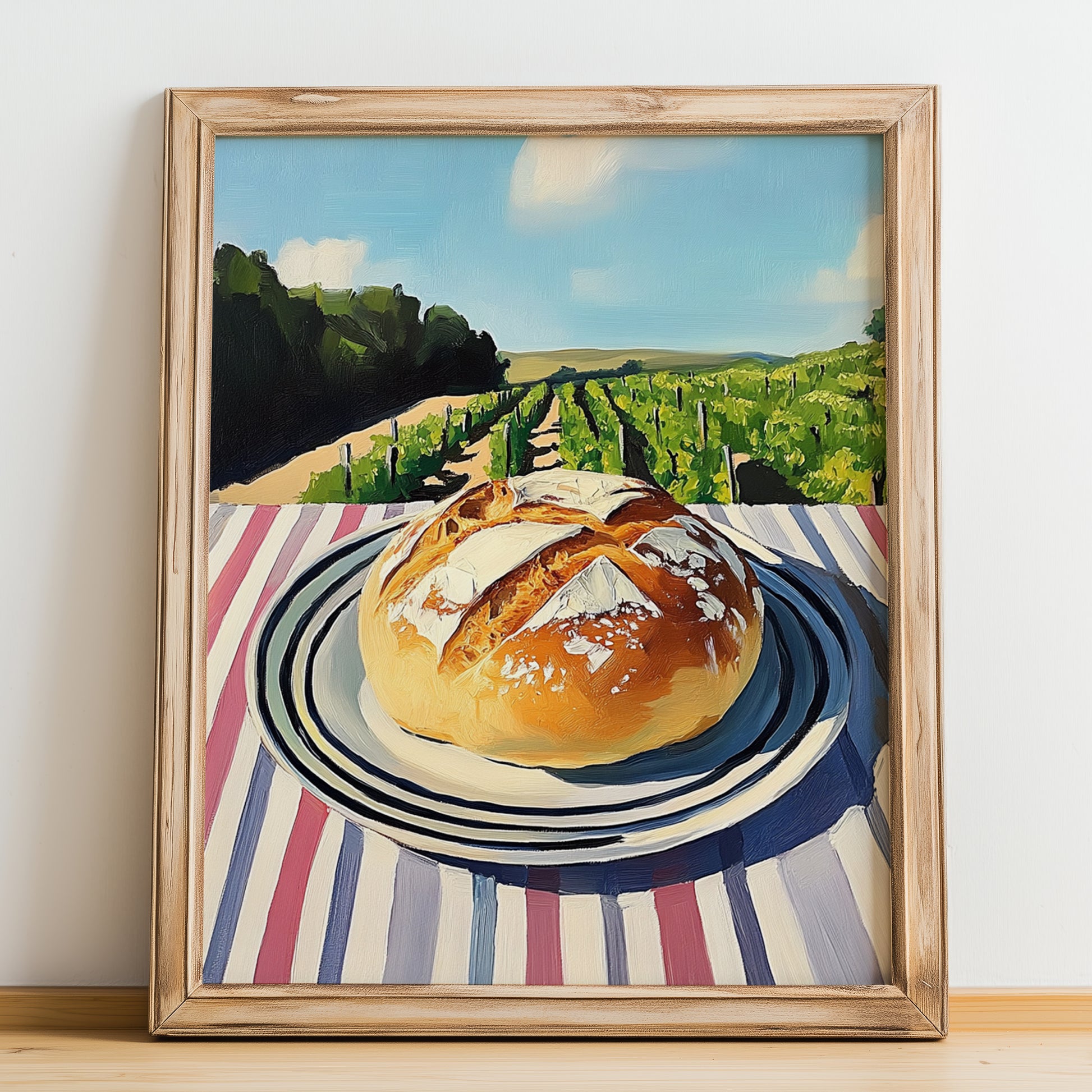 Sourdough – Hillside Café View, American Food Wall Decor, no-text version framed in wood