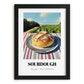 Sourdough – Hillside Café View, American Food Wall Decor, in sleek black frame