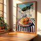 White Bread – White village Street Café Scene, American Food Print, clean layout with no caption
