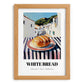 White Bread – White village Street Café Scene, American Food Print, set in oak frame