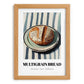 Multigrain Bread – on Striped Tablecloth, American Food Poster, set in oak frame