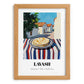 Lavash – Turkish village Urban Café Scene, Armenian Food Wall Art, set in oak frame