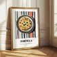 Tortilla – on Striped Tablecloth, Mexican Food Illustration