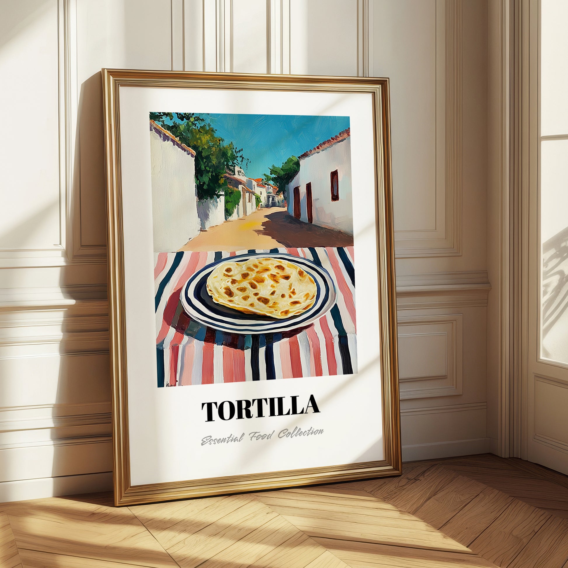 Tortilla – Mexican village Café on the Corner, Mexican Food Painting