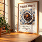 Sacher-Torte – Austrian Dessert Dish, Brasserie Illustration, no-text version framed in wood