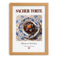 Sacher-Torte – Austrian Dessert Dish, Brasserie Illustration, set in oak frame