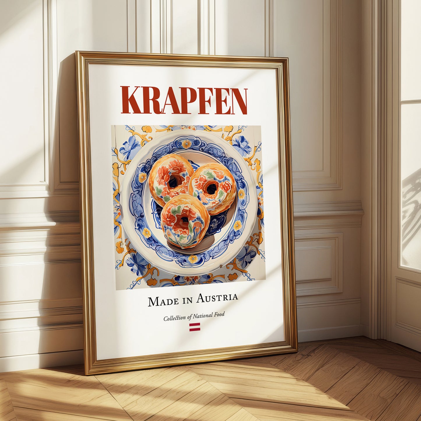 Krapfen – Austrian Dessert Dish, Bistro Illustration