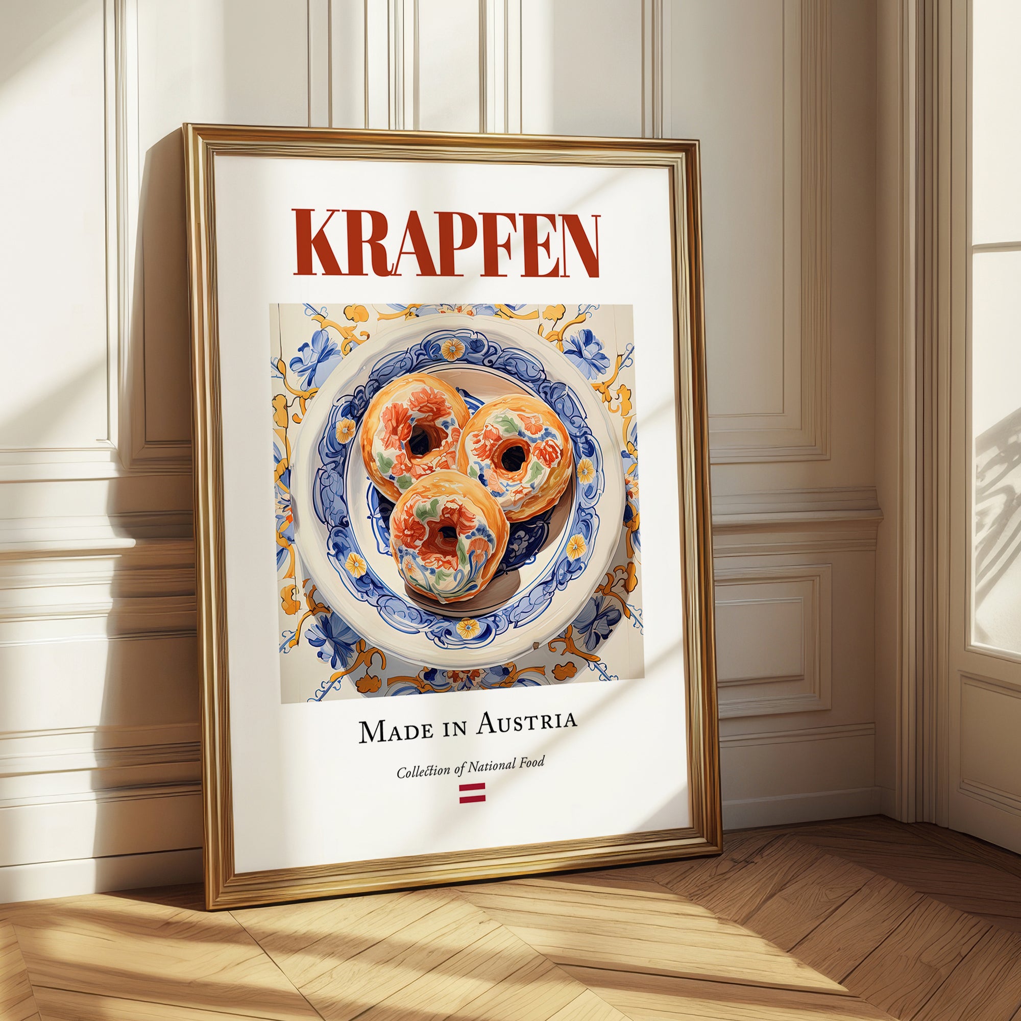 Krapfen – Austrian Dessert Dish, Bistro Illustration