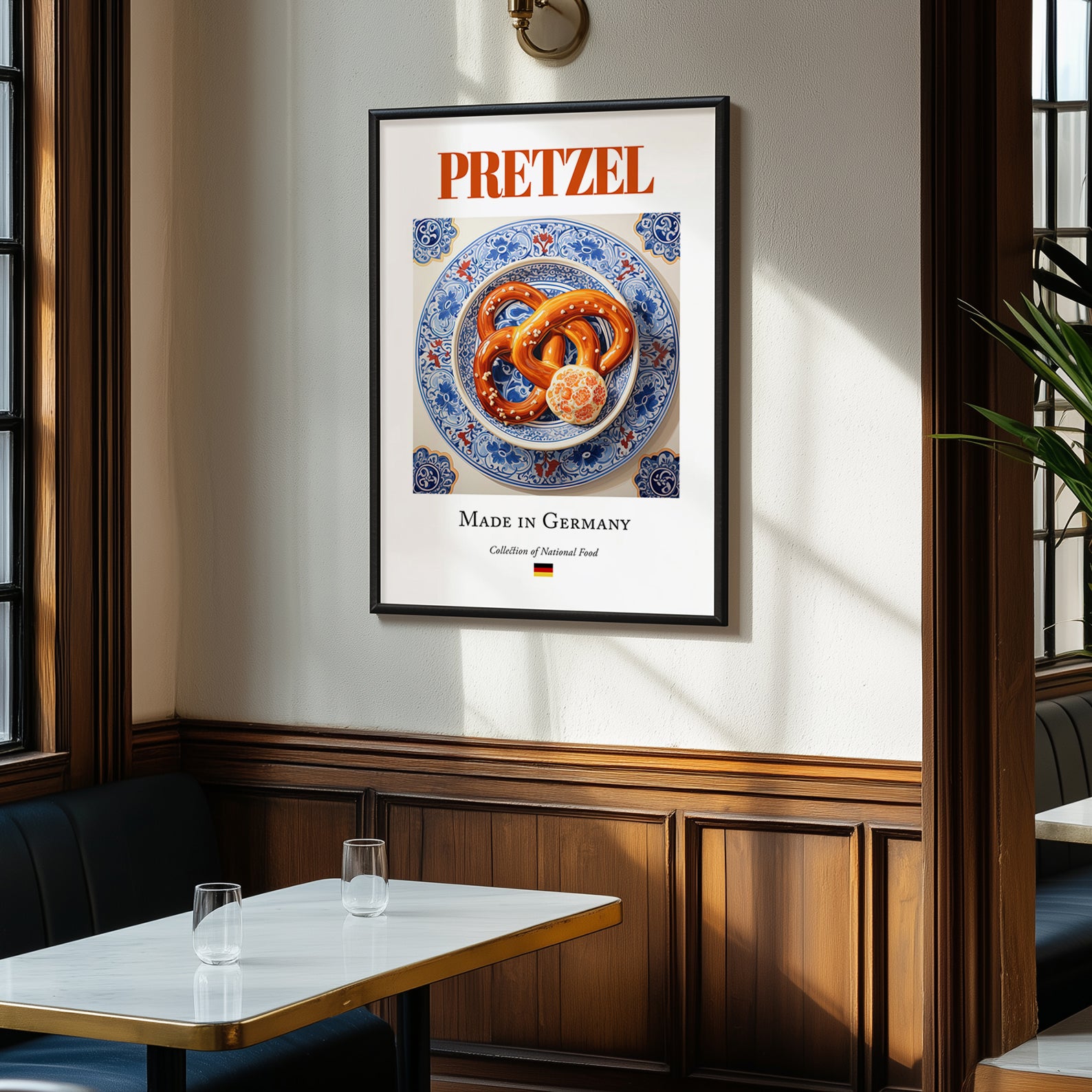 Pretzel – German Bread Dish, Café Wall Decor, clean layout with no caption