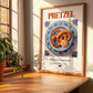 Pretzel – German Bread Dish, Café Wall Decor, no-text version framed in wood