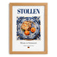 Stollen – German Dessert Dish, Fine Dining Restaurant Wall Decor, set in oak frame
