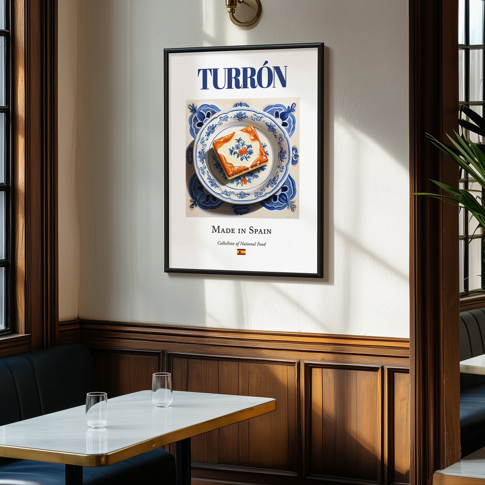 Turrón – Spanish Dessert Dish, Fine Dining Restaurant Art, clean layout with no caption